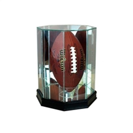 PERFECT CASES Perfect Cases FBUP-C Upright Octagon Football Display Case; Cherry FBUP-C